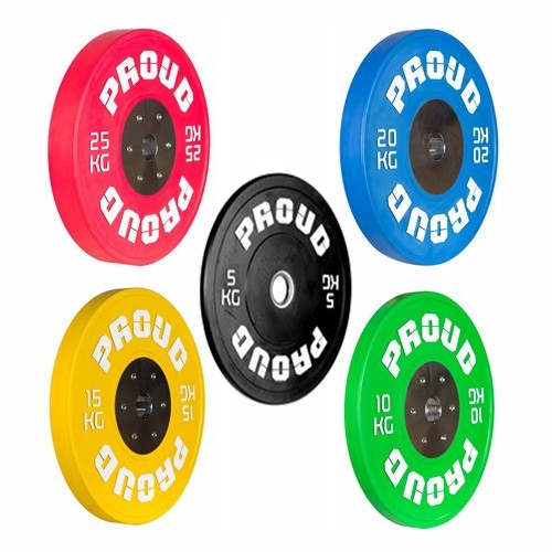 OBCIĄŻENIE OLIMPIJSKIE BUMPER COMPETITION 5-25KG ZESTAW COLOUR PROUD