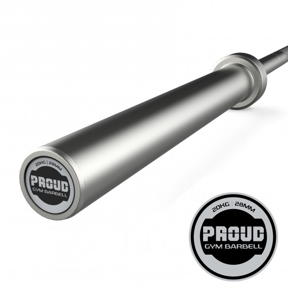GRYF OLIMPIJSKI PROUD GYM BARBELL SILVER
