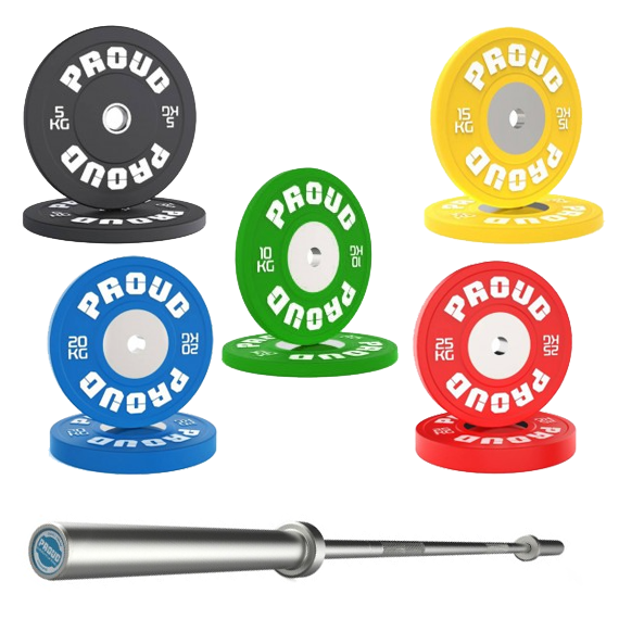 PROMO - TALERZE COMPETITION + GRYF WEIGHTLIFTING 20KG PROUD